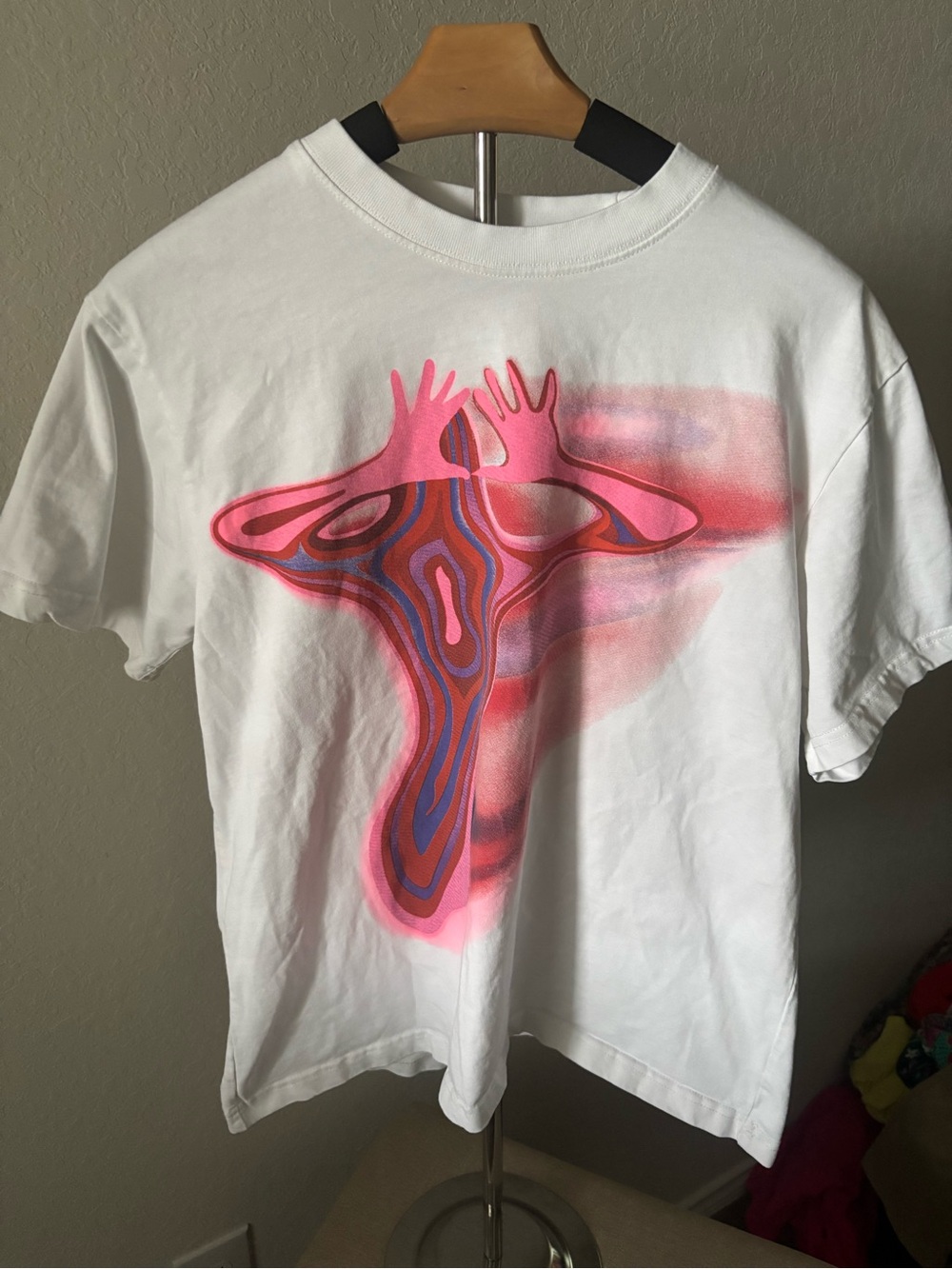 Laixton Oversized Graphic T Shirt White Y2K Streetwear Unisex Medium